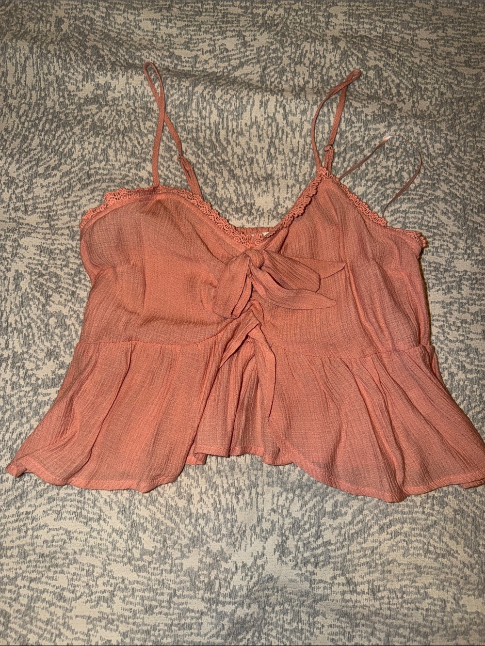NWOT Tie-Front Coral Spaghetti-Strap Camisole